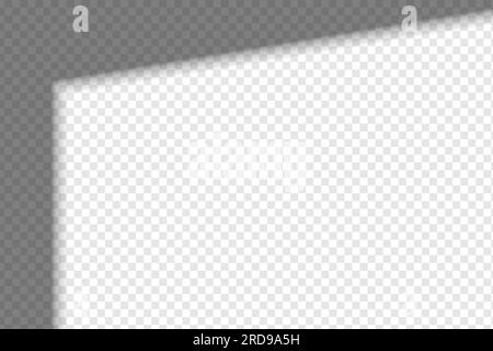 Window frame overlay shadow. Light through the window. Applicable for mockups. Shadow overlay effect. Vector illustration Stock Vector