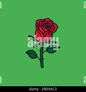 Rose blossom vector illustration for Red Rose Day on June 12 Stock Vector