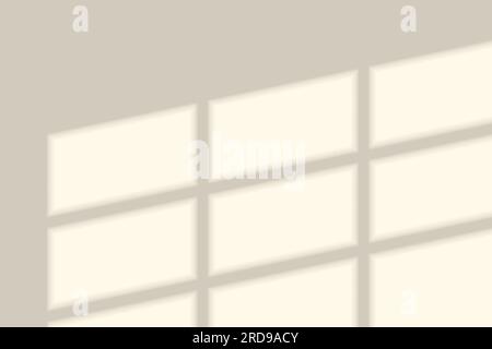 Window frame overlay shadow. Light through the window. Applicable for mockups. Shadow overlay effect. Vector illustration Stock Vector