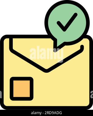 Voting envelope icon outline vector. Vote ballot. Election box color flat Stock Vector