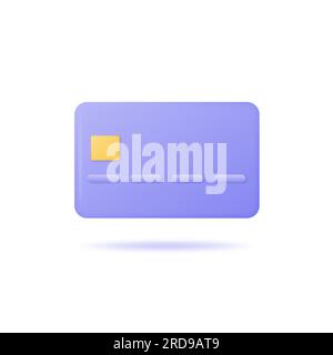 3d credit card icon. concept of online payments or contactless payment. vector illustration isolated on white background. Stock Vector