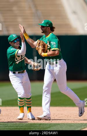 Oakland Athletics' Dermis Garcia during a baseball game against the Texas  Rangers in Oakland, Calif., Saturday, July 23, 2022. (AP Photo/Jeff Chiu  Stock Photo - Alamy