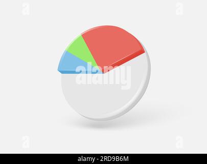 circle diagram 3d icon. realistic vector illustration isolated on white background. Stock Vector