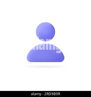 3d user icon in a minimalistic style. User symbol for your website design, logo, app, UI. vector illustration isolated on white background. Stock Vector