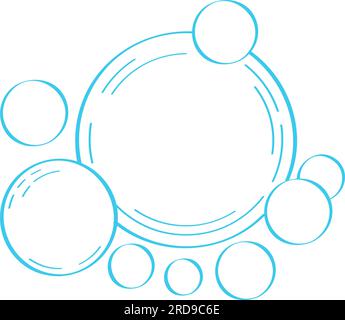 Water bubble in doodle style. Bubbles hand drawn illustration. Line water drops in sketch style. Foam drop, fizz or soda outline. Stock Vector
