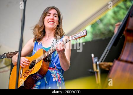 Singer songwriter, Maya De Vitry, Vancouver Folk Music Festival, Jericho Park, Vancouver, British Columbia, Canada Stock Photo