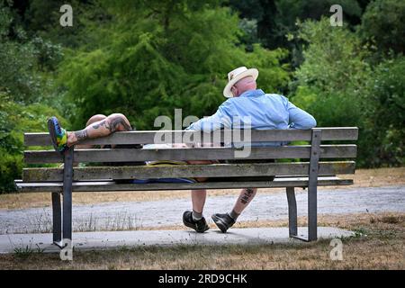 couple on park bench, Stock Photo