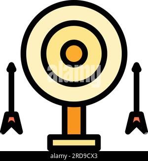 Archery sport icon outline vector. Archer arrow. Archer bow color flat Stock Vector