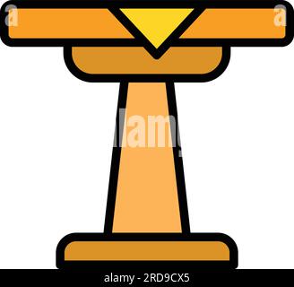 Cafe table icon outline vector. Restaurant furniture. Food table color flat Stock Vector
