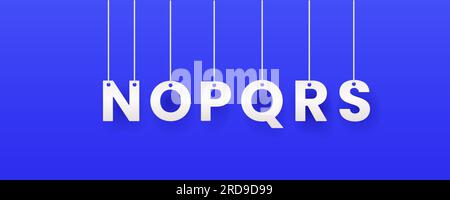 Hanging abc. Hanging letters on ropes. Vector Stock Vector