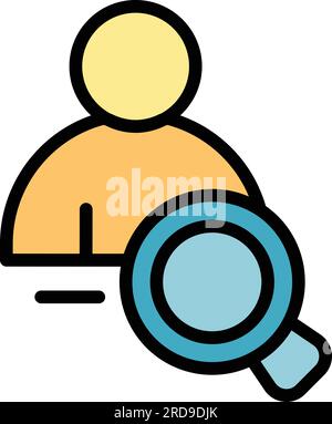 Polling candidate icon outline vector. Election vote. Ballot box color flat Stock Vector