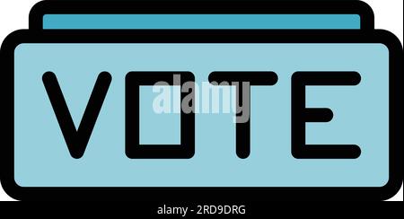 Voting campaign icon outline vector. Ballot vote. Election poll color flat Stock Vector
