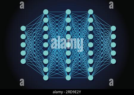 Neural network model. Artificial intelligence. AI. Vector Stock Vector ...