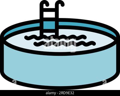 Round pool icon outline vector. Swimming ball. Inflatable mattress color flat Stock Vector