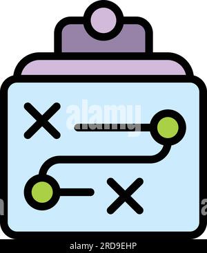 Business strategy icon outline vector. Success plan. Research target color flat Stock Vector