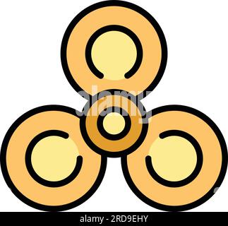 Spinner toy icon outline vector. Fidget spin. Anxiety object color flat Stock Vector