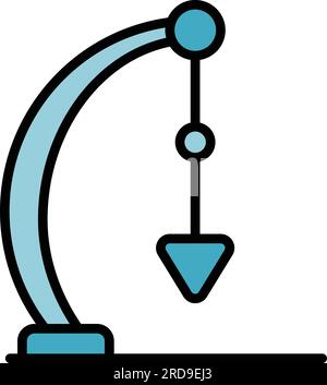 Physical pendulum icon outline vector. Swing energy. Kinetic momentum color flat Stock Vector