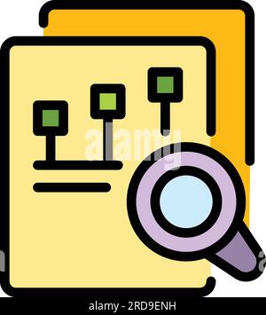 Data document icon outline vector. File record. Form mark color flat Stock Vector