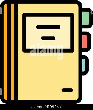 Cv folder icon outline vector. Paper document. Business file color flat Stock Vector