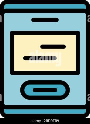 Scan wall device icon outline vector. Mri door. Room machine color flat Stock Vector