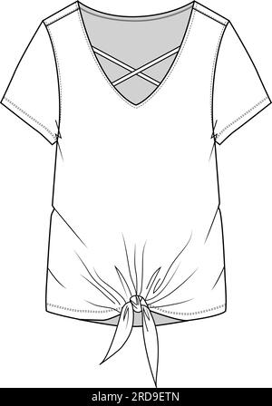 Womens Shirt Blouse Fashion Flat Sketch Stock Vector (Royalty Free)  1855087870 | Shutterstock