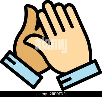 Clapping icon outline vector. People hand clap. Public support color flat Stock Vector