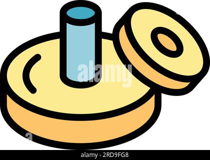 Fine motor circle icon outline vector. Game therapy. Toy speech color flat Stock Vector