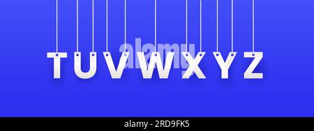 Hanging abc. Hanging letters on ropes. Vector Stock Vector