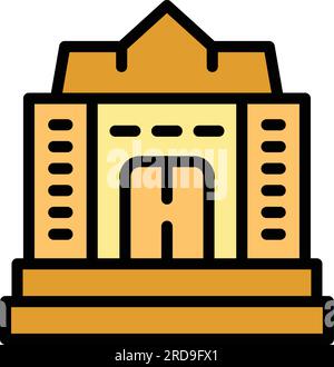 Digital school icon outline vector. Learn online. Virtual class color flat Stock Vector