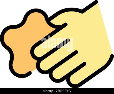 Toy motor fine icon outline vector. Game skills. Speech development color flat Stock Vector