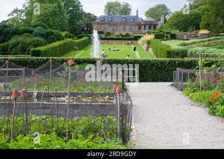 Kitchen garden, The Long walk, and Hadspen House  at The Newt, near Bruton/Castle Cary Somerset Stock Photo