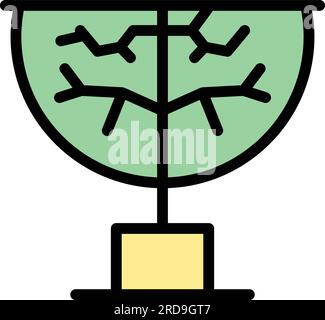 Landscape trimming icon outline vector. Garden tree. Garden lawn color flat Stock Vector