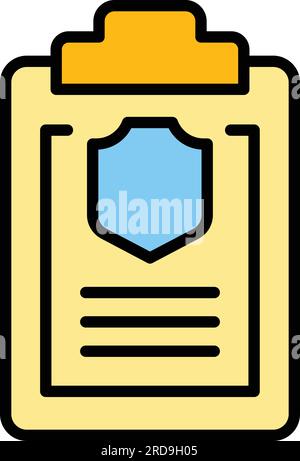 Privacy checklist icon outline vector. Pc security. Pc protection color flat Stock Vector