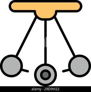 Swinging pendulum icon outline vector. Swing ball. Energy motion color flat Stock Vector