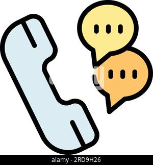 Call concentration icon outline vector. Smart mind. Support phone color flat Stock Vector