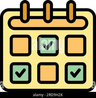 Checklist page icon outline vector. Report document. Business form color flat Stock Vector