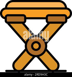Portable chair icon outline vector. Folding chair. Outdoor camp color flat Stock Vector