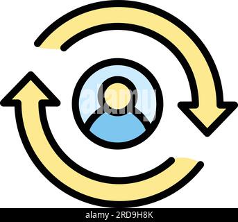 Client retention icon outline vector. Customer retain. Consumer return color flat Stock Vector