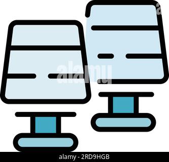 Industry solar energy icon outline vector. Electric power. Ecology panel color flat Stock Vector