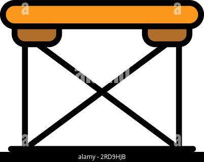 Camp table icon outline vector. Plastic furniture. Outdoor picnic color flat Stock Vector