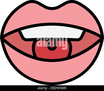 Training articulation icon outline vector. Speech therapy. Language development color flat Stock Vector