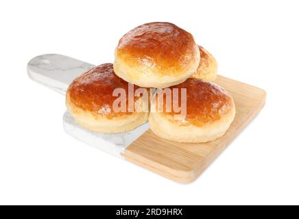 Tasty scones prepared on soda water isolated on white Stock Photo