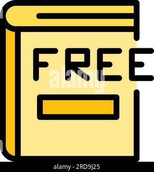 Free course book icon outline vector. Online education. Virtual university color flat Stock Vector