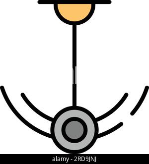 Pendulum tool icon outline vector. Metronome clock. Swinging ball color flat Stock Vector