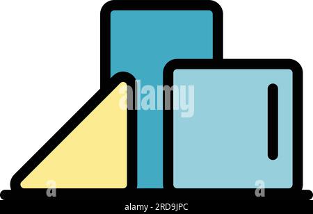 Wood toys icon outline vector. Motor fine. Game therapy color flat Stock Vector