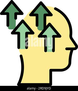 Personal growth icon outline vector. Self development. Business learning color flat Stock Vector