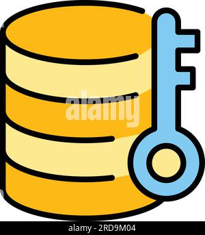 Key data icon outline vector. Safety password. Safety lock color flat Stock Vector
