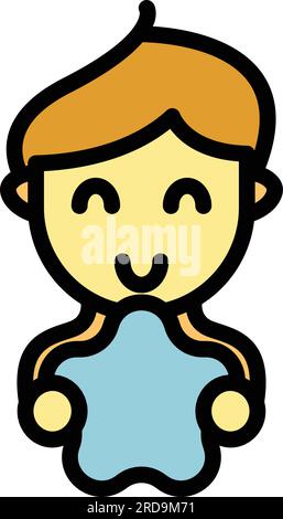 Infant motor fine icon outline vector. Game skills. Toy speech color flat Stock Vector