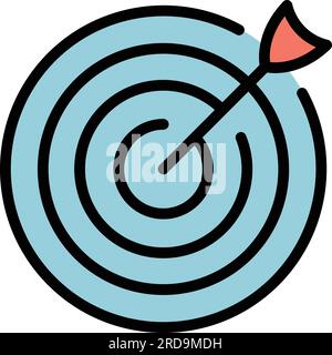 Reached goal icon outline vector. Business target. Reach mission color flat Stock Vector