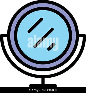 Table mirror icon outline vector. Makeup furniture. Beauty room color flat Stock Vector